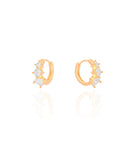 Brinco Argola Click Pontos de Luz Cristal 1.4 cm Banhado a Ouro 18K