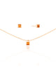 Conjunto Citrino Cravejado Banhado a Ouro 18K