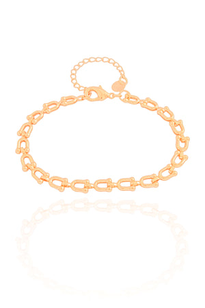 Pulseira Elos em U 5 mm Banhado a Ouro 18K