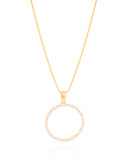 Gargantilha Veneziana Círculo Baguetes Cristal Banhado a Ouro 18K - 45 cm