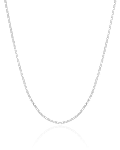 Choker Piastrine 1 mm Ródio Branco - 31 cm