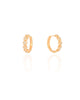 Brinco Argola Click Estrelas Cravejada Cristal 1.7 cm Banhado a Ouro 18K