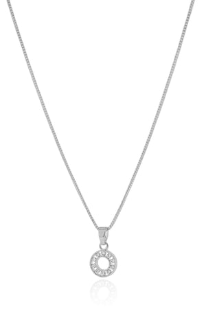 Gargantilha Veneziana Redondo Cravejado Cristal Ródio Branco - 45 cm