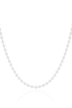 Choker Bolinhas 3 mm Ródio Branco