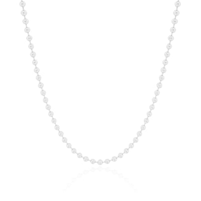Choker Bolinhas 3 mm Ródio Branco - 32 cm
