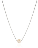 Gargantilha Veneziana Pérola 8 mm Ródio Branco - 45 cm