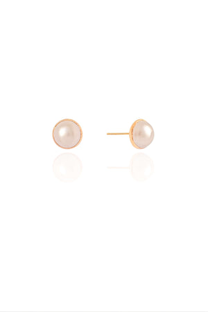 Brinco Pérola 8 mm Banhado a Ouro 18K