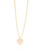 Gargantilha Veneziana Coração Cravejado Cristal Banhado a Ouro 18K - 40 cm