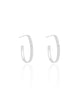 Brinco Argola Oval Fio Reto Liso 2.5 cm Ródio Branco