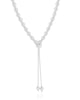 Gargantilha Gravata Bolinhas Lisas Ródio Branco - 50 cm
