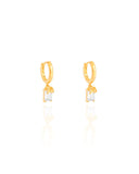 Brinco Argola Pingente Retangular Cristal