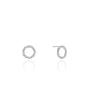 Brinco Argola Frontal Torcida Detalhes 1.2 cm Ródio Branco