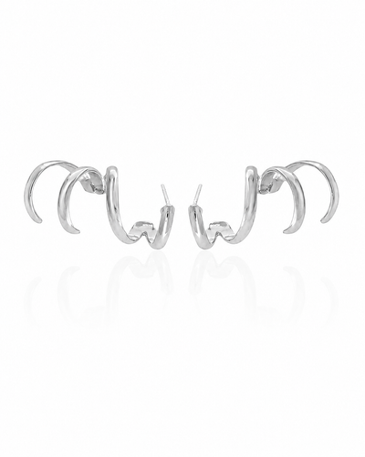 Ear Cuff Quatro Filetes Ródio Branco