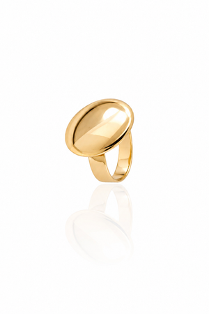 Anel Redondo Liso Ajustável P - Banhado a Ouro 18K
