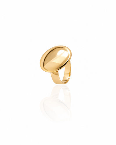 Anel Redondo Liso Ajustável M - Banhado a Ouro 18K