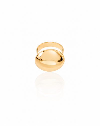 Anel Redondo Liso Ajustável M - Banhado a Ouro 18K