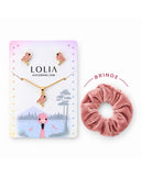 Conjunto Infantil Esmaltado Flamingo Rosa