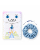 Conjunto Infantil Princesa Vestido Esmaltado Azul