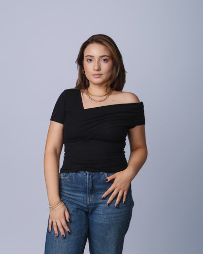 Blusa Assimétrica Drapeada