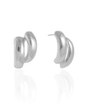 Brinco Filetes Tubo Liso 2.9 cm Ródio Branco