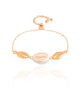 Pulseira Elos Búzios Fecho Gravata Banhado a Ouro 18K