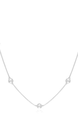 Gargantilha Veneziana Bolinhas 5 mm Ródio Branco