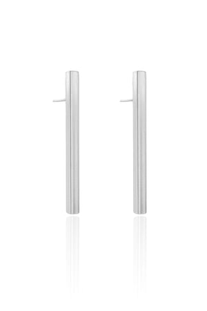 Brinco Palito Liso Reto Ródio Branco