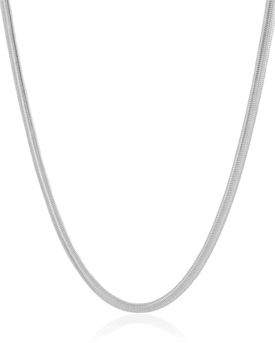 Gargantilha Snake 4 mm Ródio Branco - 45cm