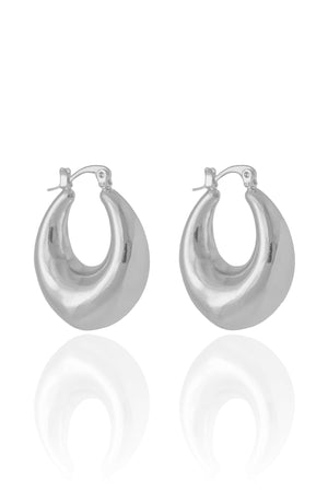Brinco Argola Tubo Liso Fecho Italiano 3.1 cm Ródio Branco
