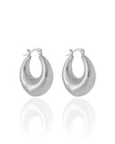 Brinco Argola Tubo Liso Fecho Italiano 3.1 cm Ródio Branco