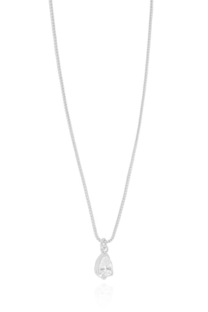 Gargantilha Veneziana Gota Orgânica Cristal Ródio Branco - 40 cm