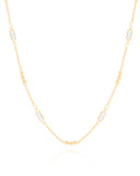 Gargantilha Grumet Retangulos Cristal Banhado a Ouro 18K - 45 cm
