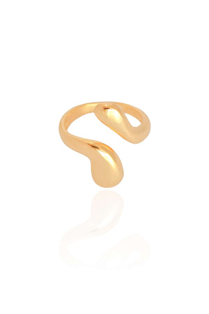 Anel Ajustável Liso Tamanho P Banhado a Ouro 18K