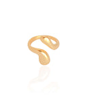 Anel Ajustável Liso Tamanho P Banhado a Ouro 18K