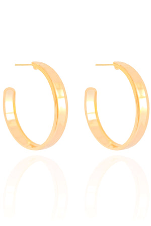 Brinco Argola Reta Lisa 4.2 cm Banhado a Ouro 18K