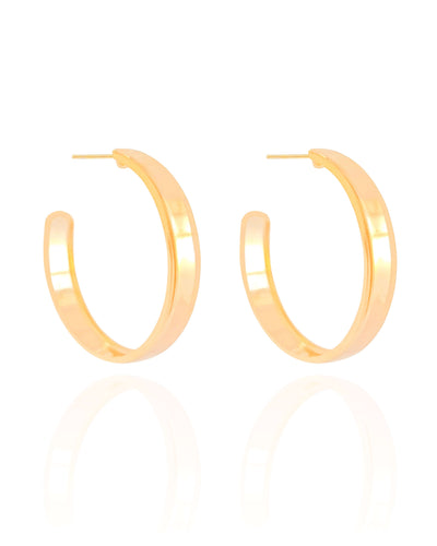 Brinco Argola Reta Lisa 4,2 cm Banhado a Ouro 18K