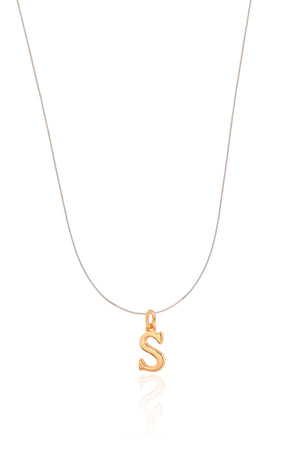 Choker Nylon Letra S Banhado a Ouro 18K