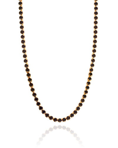 Choker Riviera Preto 3 mm Banhado a Ouro 18K - 30 cm