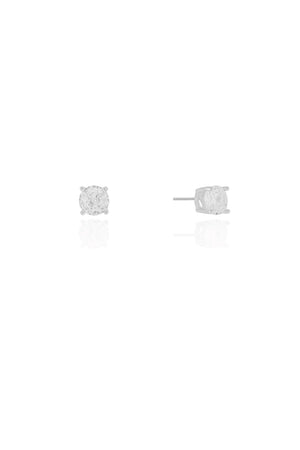 Brinco Ponto de Luz Cristal 6 mm Ródio Branco
