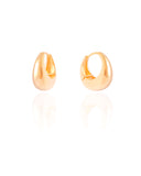 Brinco Argola Click Abaulada Lisa 1.9 cm Banhado a Ouro 18K