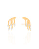 Ear Hook Filetes Gotas Cristal Banhado a Ouro 18K