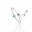 Pulseira Tennis Riviera Cristal Ajustável com Pingente Gota Azul Sky Cravejada Cristal