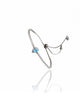 Pulseira Tennis Riviera Cristal Ajustável com Pingente Gota Azul Sky Cravejada Cristal