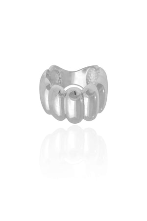 Anel Gomos Lisos Tamanho 13 Ródio Branco