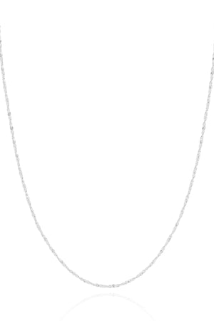 Gargantilha Masculina Torcida 1 mm Ródio Branco - 60 cm