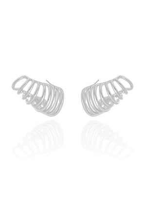 Ear Cuff Filetes Lisos 1.5 cm Ródio Branco