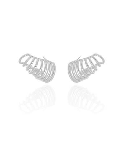 Ear Cuff Filetes Lisos 1,5 cm Ródio Branco