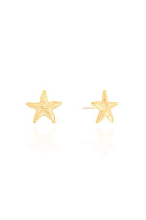 Brinco Estrela do Mar 1.5 cm Banhado a Ouro 18K