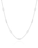 Gargantilha Grumet Retangulos Cristal Ródio Branco - 45 cm