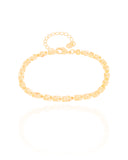 Pulseira Elos Quadrados 4 mm Banhado a Ouro 18K
